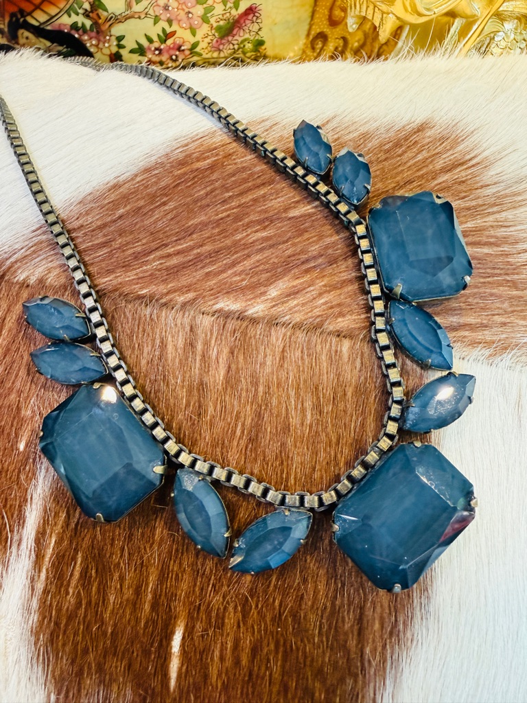Loren Hope Blythe Dark Blue Crystal Necklace Eith Bronze Chain — image 3 of 6